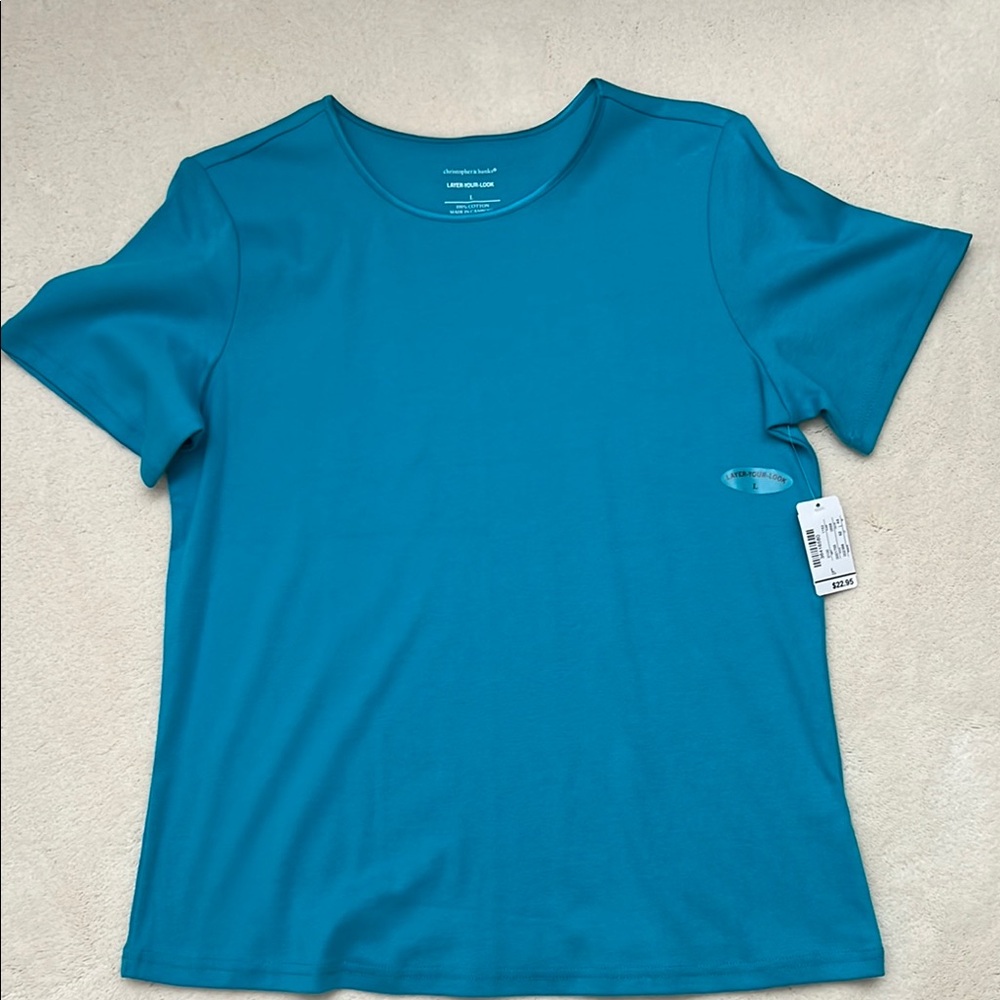 Christopher & Banks Teal Short Sleeve Tee